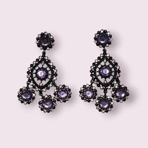 Elegant Purple Chandelier Earrings
